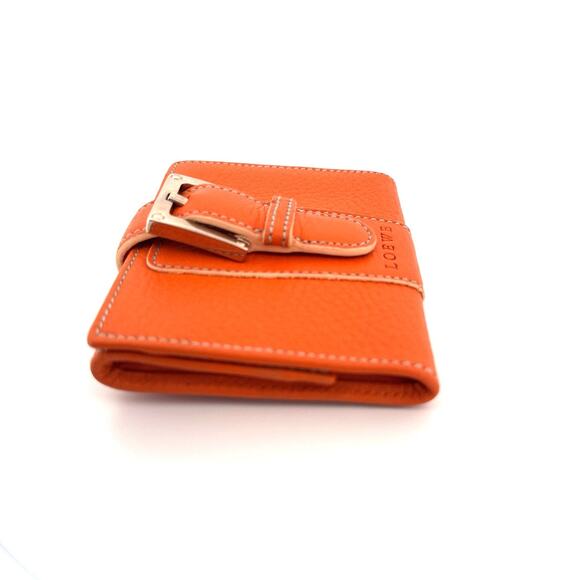 Loewe Textured Calfskin Buckle Compact Wallet in Orange - Picture 5 of 7